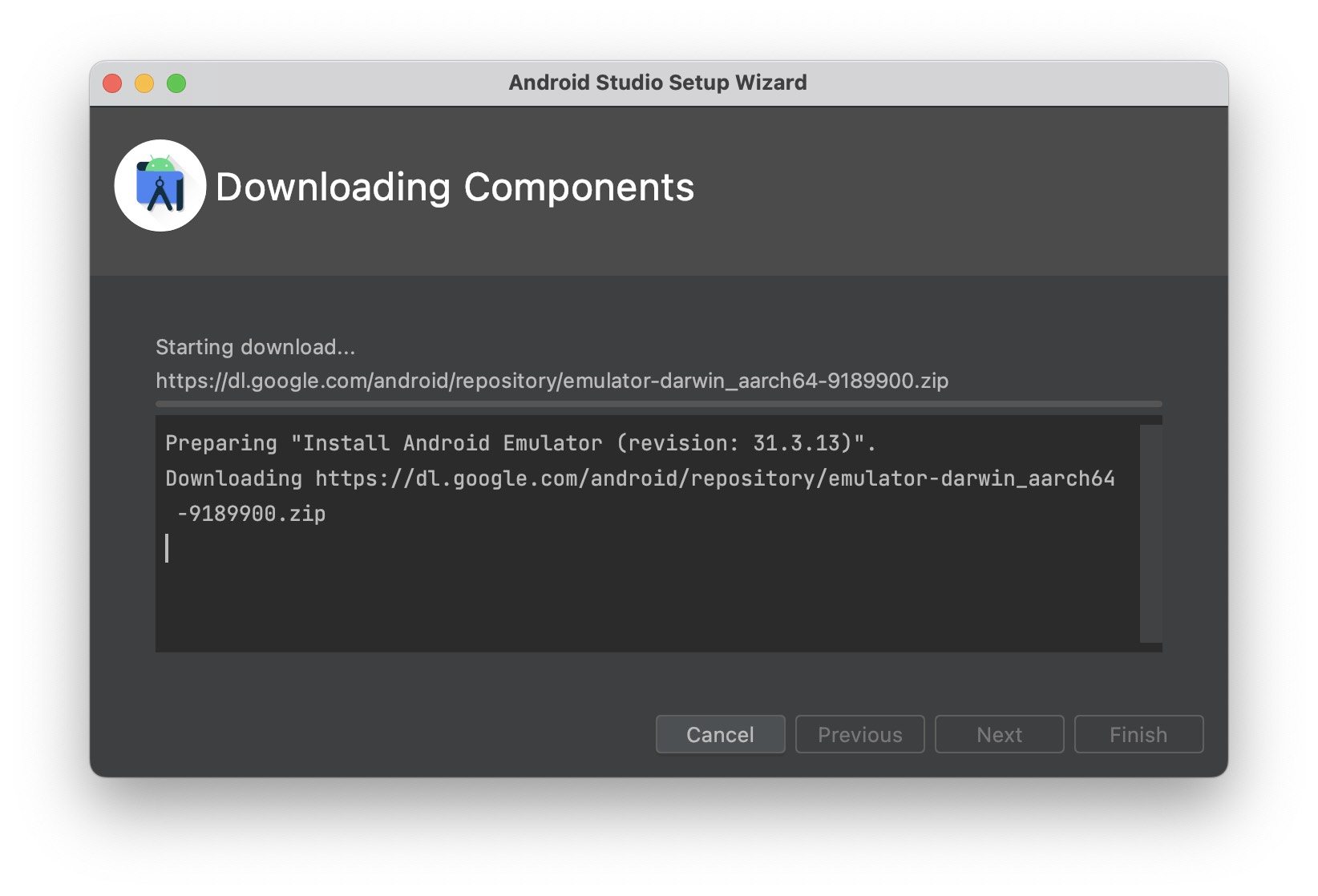 Downloading Android Emulator with Android Studio Setup on Mac
